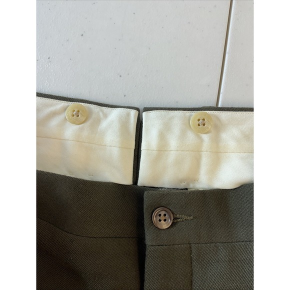 Vtg Polo Ralph Lauren Wool Suit Pants Dress Green Mens Size 34x30 (40R pant) - Picture 7 of 16